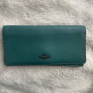 Green coach wallet/wristlet